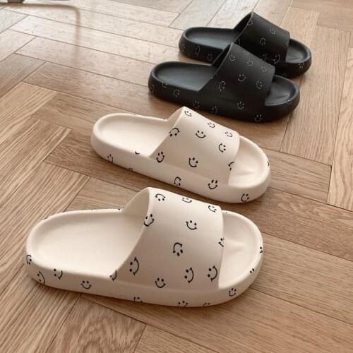Korean version of thick-soled slippers female couple indoor home outside wearing soft-soled EVA slippers men ins tide