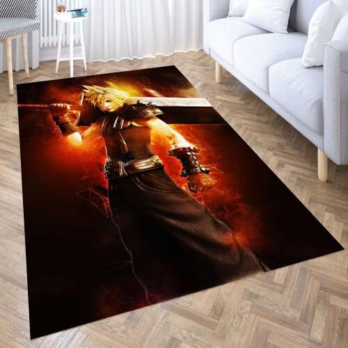Cloud Strife Carpet for Living Room 3D Anime Cartoon Rug Gamer Teen Room Bedside Lounge Rug Kids Children Floor Mats