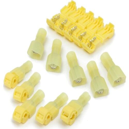 Best Price 10X Yellow Quick Splice Wire Terminals&Male Spade Connectors 4.0-6.0mm 12-10AWG