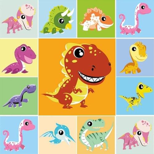 Cartoon Dinosaur Diamond Painting Cross Stitch 5D DIY Art for Children Kids Acrylic Painting Handmade Festival Birthday Gift