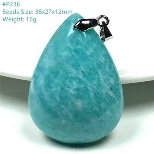 Top Natural Green Amazonite Necklace Pendant For Women Lady Man Crystal Silver Water Drop Beads Mozambique Stone Jewelry AAAAA