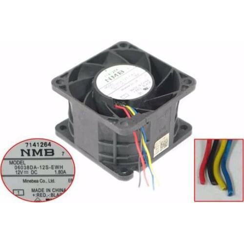 NMB-MAT 06038DA-12S-EWH DC 12V 1.8A 60x60x38mm 4-Wire Server Cooling Fan