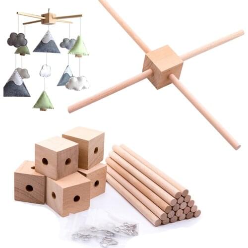 New Baby Hanger Baby Mobile Crib Hanger Frame Bed bell wooden Mobile Crib Hanger DIY Crafts Frame Mobile Holder Newborn gifts