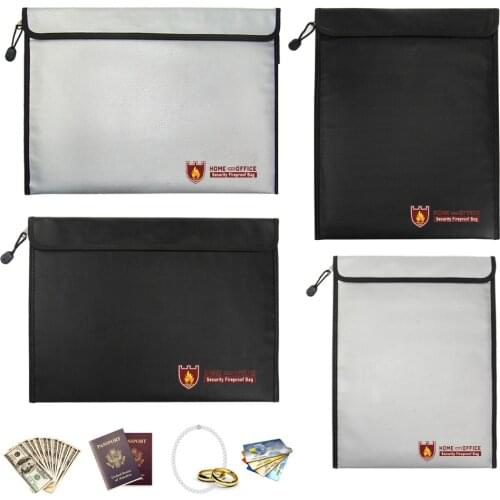 Fireproof Document Bag Liquid silicone Coated Fire Resistant Money File Folder Holder Organizer Safe Storage Waterproof 38*28cm