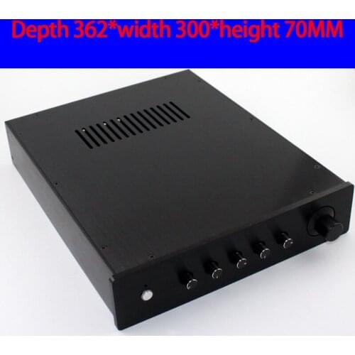 KYYSLB 362*300*70MM WA6 All Aluminum Preamp Amplifier Chassis Box House DIY Enclosure with Feet Knob Amplifier Case Shell