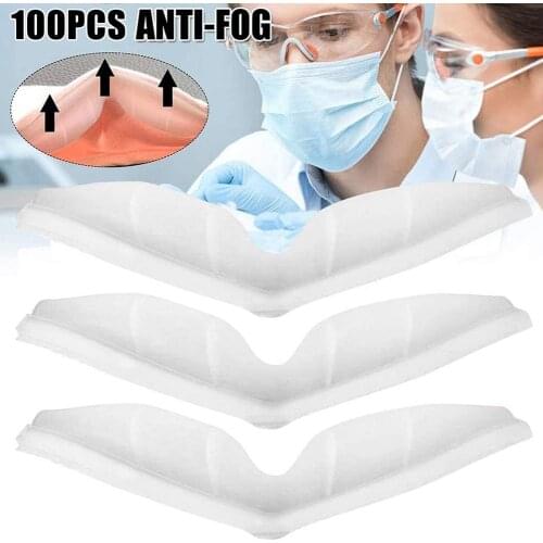 100pcs Self-adhesive Silicone Nose Bridge Pads Strip For Masks Anti-fog Glasses Soft Comfortable Nose Protection Cushion Holder
