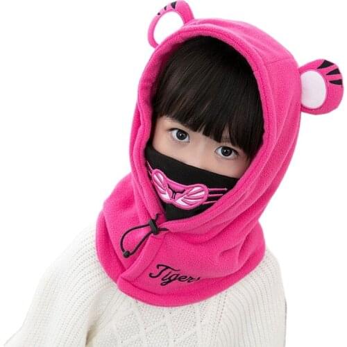 2018 velvet 4 to10 years old girls boys Beanies cotton animal style Winter hat Child Windproof Thick kids Earflap Caps