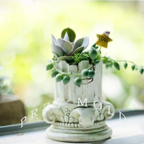 Roman broken-down wall style flower pot Silica gel retro flower planter silicone mold for home office garden decoration