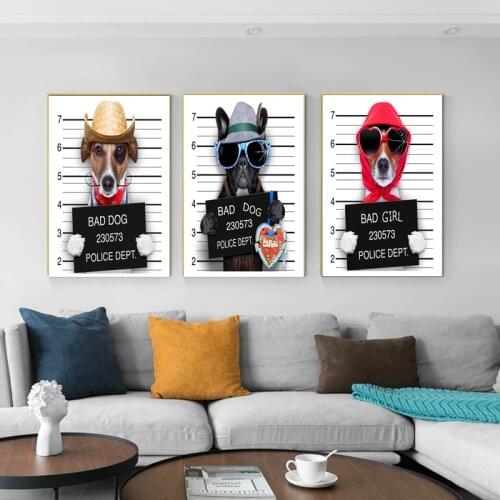 Modern Funny Bad Dog Bulldog Golden Retriever Canvas Paintings Animal Posters Decoration Bedroom Wall Picture Print Home Decor