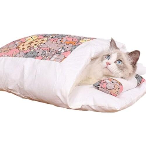 Cats Bed Sleeping Bag Sleep Zone For Puppy Cat Rabbit Bed Small Animals Sleeping Bag Indoor Pet Cat Dog Beds Soft Warm