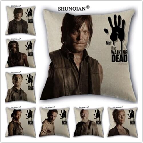 WJY424 The walking dead pillowcase Custom Linen Cotton Pillowcase 45x45cm pillow Cover Pillow Cases Best Gift