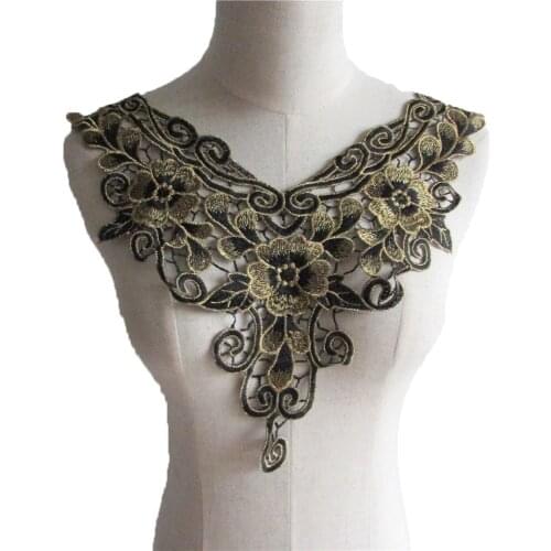 Womens chest lace false collar sewing applique fabric embroidery DIY clothing craft supplies accessories 1 piece for sale