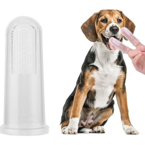 10PCS/Set Dog Cat Cleaning Supplies Pet Finger Toothbrush Soft Transparent Pet Toothbrush Bad Breath Care Tartar