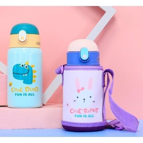 2020 new cartoon anime lion vacuum flask portable childrens handbag bouncing stainless steel water cup water bottle girls boy