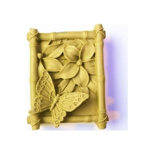 3.3" Butterfly in Bamboo 50190 Craft Art Silicone Soap mold Craft Molds DIY