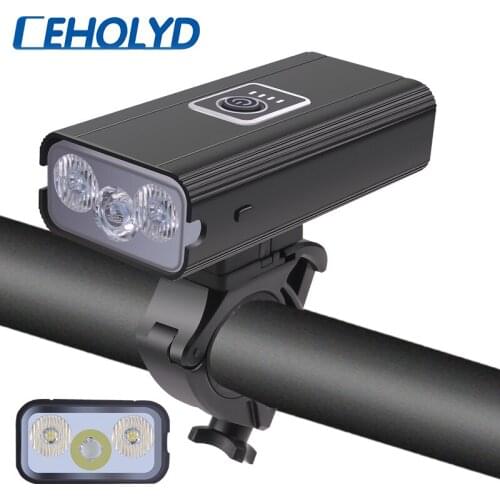 3*T6 LED Bicycle Light 10W 1000LM USB Rechargeable Power Display MTB Mountain Road Bike Front Lamp Flashlight Cycling Equipment