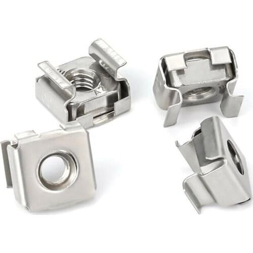 304 Stainless Steel Quartet Floating Cassette Card Nuts Cage Nuts Server Rack Cabinet PC Fixing Clip Nut M4 M5 M6 M8