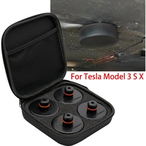 4Pcs Car Rubber Lifting Jack Pad Adapter Tool Chassis W/ Storage Case Suitable For Tesla Model 3 Model S Model X Car Accessories