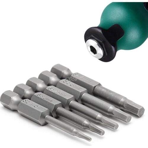 5Pcs Magnetic Hexagon Screwdriver S2 Steel 1/4" Hex Shank 50mm Power Drill Bit New T12 Drop ship