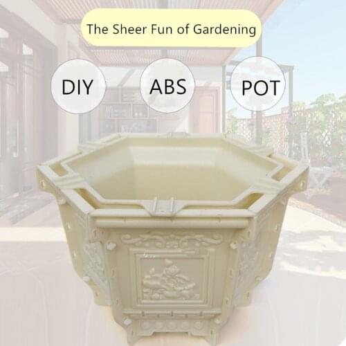 45cm /17.72in ABS Plastic Home Gardening Decor Outdoor Geometric Bonsai DIY Lotus Orchids Cement Flower Pot Planter Stand Mold