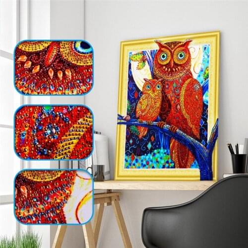 Special Shapes Diamond Painting Embroidery Cartoon Owl Family Patterns Rhinestones 5D DIY Diamonds Cross Stitch for Home Decor
