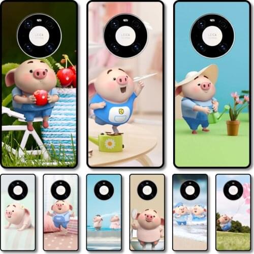 Cute pigs Phone Case For Huawei mate 40 30 10 20 40 8 9 Lite Z Pro RS black cell shell