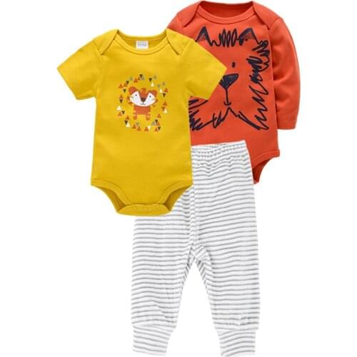 Baby Bodysuits For Girl Boy Cotton Newborn Kids Boy Clothes Fashion Style 3PCS Baby Girl Clothing Set ropua de bebe Pyjamas
