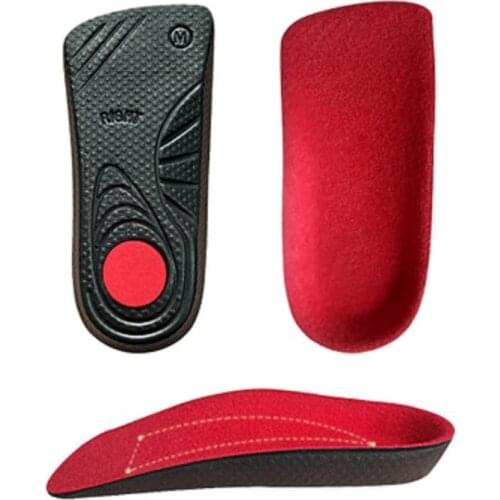 Women Arch Support Red Half Orthotic Insoles Heel Eversion Supinator Paonator X / O-Leg FlatFoot Correction Insoles For Men