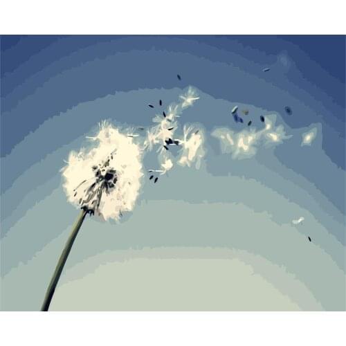 Oil Painting By Numbers Dandelion 40x50CM Kits Pictures Drawing Canvas HandPainted DIY Home Decoration Gift Workart