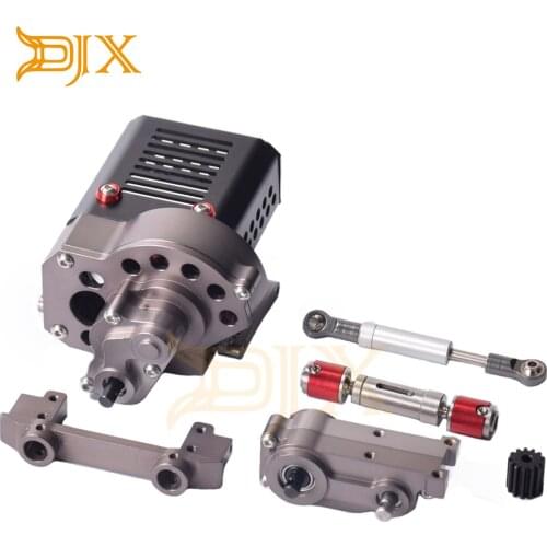 DJX CNC Complete Front Gearbox Transmission Box with Gear for Axial SCX10 1/10 RC Crawler Car