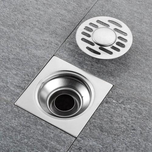 Stainless Steel Insert Square Floor Waste Grates Bathroom Drains kitchen sink Strainer Shower Room Fast Drainage Odor-resistant