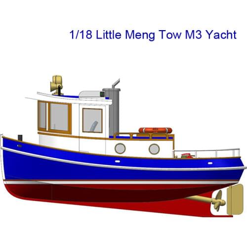 1/18 Xiaomeng Tow M3 Yacht 273mm Long Remote Control Boat Model DIY Handmade Wooden Kit Non-finished Products
