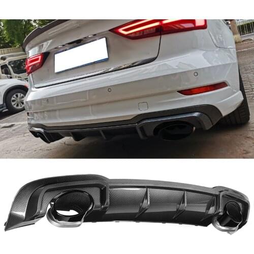 Stainless Steel For RS3 Rear Bumper Diffuser Lip with for ABT Exhaust Tip Fit for A3/S3 8V 2017 2018 2019 2020 Car Accessories