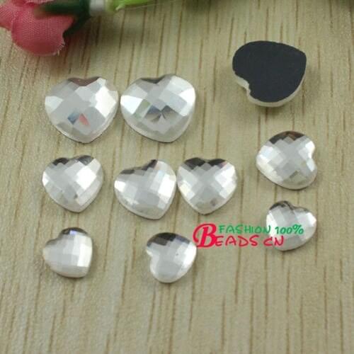 New coming faceted shape color clear heart flatback rhinestones diy iphone accessories 30pc/lot for Wedding Dress Phone