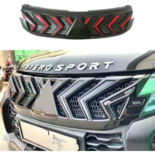 New Style Race Grille Modified Parts Front Racing Grill Grille For Mitsubishi Pajero Sport 2016-2019 Bumper Mask Cover