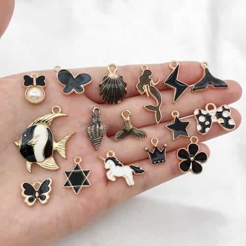 Peixin Sea Animal Shell Crown Butterfly Charm Enamel Pendant Ornament Decoration Bracelet Earring Necklace DIY Jewelry findings