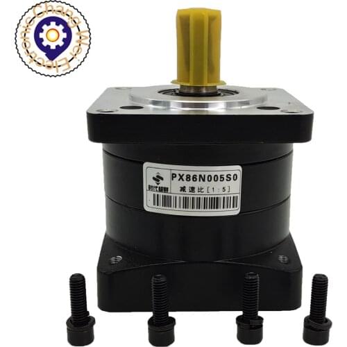 PX86N005S0 Planetary reducer black planetary reducer, reduction ratio 1:5, flange installati on method