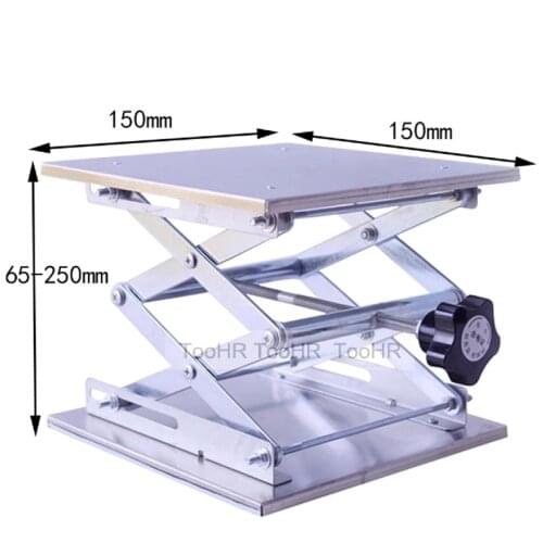 200x200mm Stainless Steel Router Lift Table Woodworking Engraving Lab Lifting Stand Rack Lift Platform Woodworking Benches