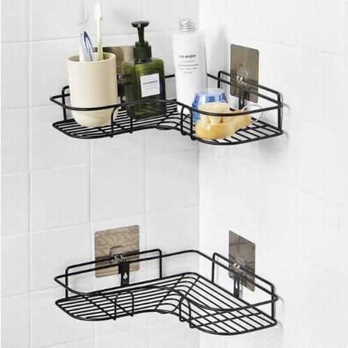 Bathroom Shelf Metal Shelf Storage Rack Stainless Steel Punch-Free Firm Shower Kitchen Fitted Wall Storage Organizer Rack