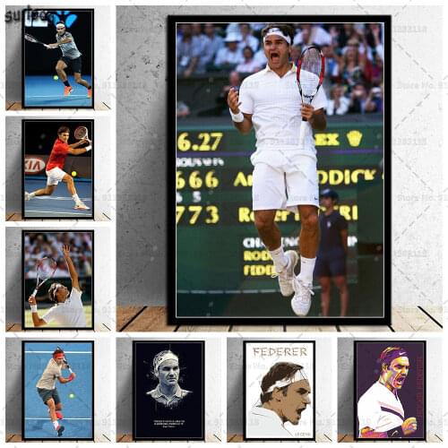 Roger Federer Posters and Prints Tennis Players Wall Art Pictures Poster Canvas Painting for Home Decoration