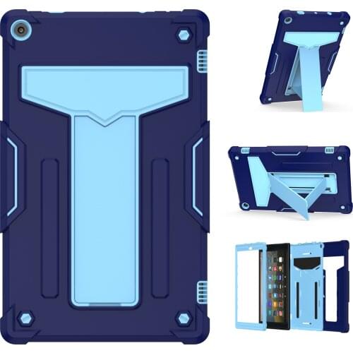 Armor Case For Kindle Fire HD 10 2021 2019 2017 Heavy Duty TPU + PC Hard Stand Shockproof Cover Cases HD10