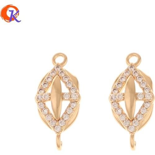 Cordial Design 50Pcs 8*17MM Jewelry Accessories/CZ Connectors For Bracelet/Oval Shape/DIY Making/Hand Made/Earring Findings