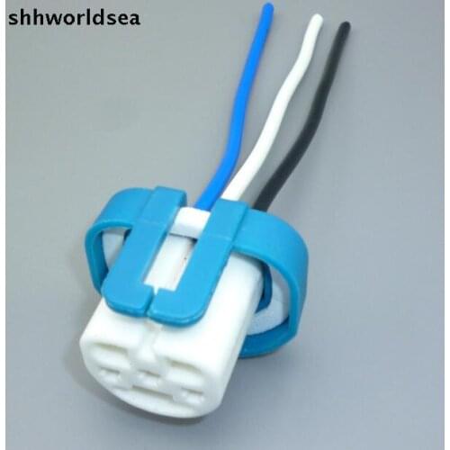 Shhworldsea 4PCS ceramic car 9004 9007 HB1 3 pin car headlamps Lamp holder,auto 9004 bulb socket, automobile 9007 connector plug