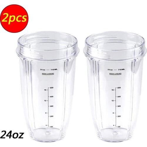 2PCS Portable 24 oz Ounce Cup Spare Replacement Parts Accessories for Nutri Ninja Auto-iQ 900W 1000W and Duo Blenders Juicer