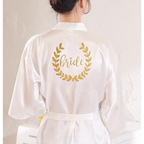 Custom Name Date Wedding Party Robe Women Bridal Bridesmaid Robes Bachelorette Maid Of Honour Bathrobe Pajamas