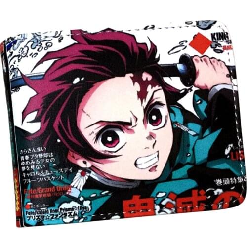 Anime cartoon demon slayer wallet Kamado Tanjirou card wallet with coin pocket card holder