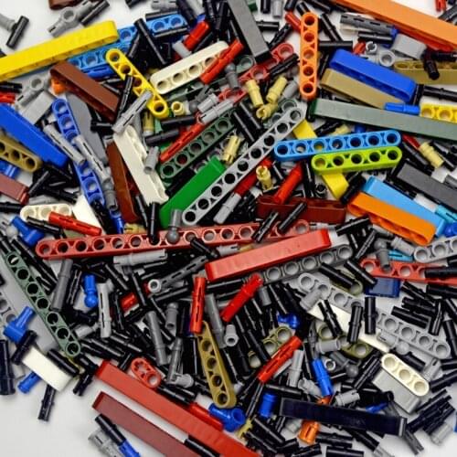 Technical accessories Bulk Brick Pin Peg Beam Axle Connector Studded Beam MOC Multiple size Car High-tech Parts Building Blocks