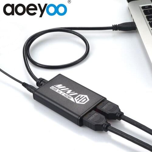 USB 3.0 to Dual HDMI Adapter,Compatible with Windows7/8/8.1/10,ChromeBook,Support 3.5mm,Can Expand 2 Different Display Screens