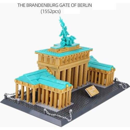 Wange Blocks Architecture Brandengurg Gate Model Building Brick Beautiful House Juguetes Educational Toy for Children Gifts 6211