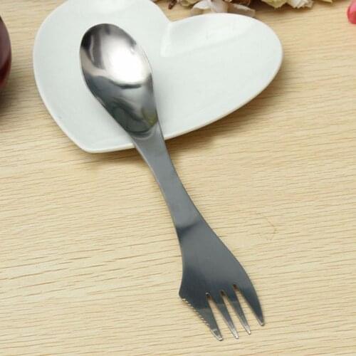 1PC Outdoor Multi Function Stainless Steel Spork Travel Camping Hiking Picnic Utensils Combo Knife Fork Spoon 3 In 1 Tableware